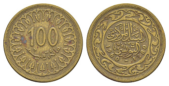 Тунис 100 миллимов 1960 KM 309 латунь 4637-251
