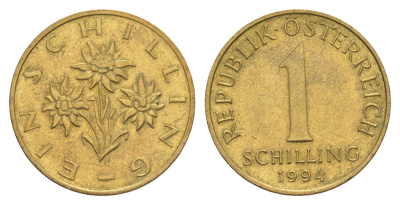 Австрия 1 шиллинг 1994 KM 2886 алюминиевая бронза 4633-941