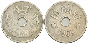 Румыния 10 бани 1906 Кароль I (1881-1914) KM 32 медно-никель 4402-652