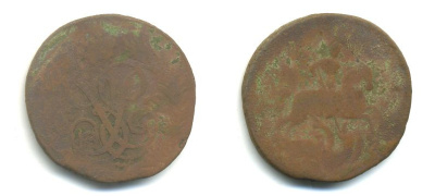 РОССИЯ 1 КОПЕЙКА 1759 медь 61-312