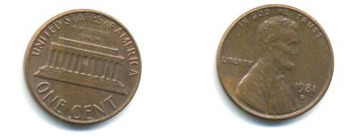 США 1 ЦЕНТ 1981 D, ЛИНКОЛЬН KM 201 медь цинк 179-352