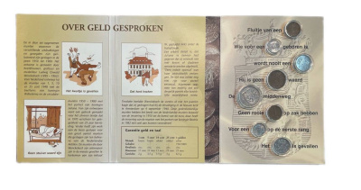 Нидерланды набор "говорим о деньгах" с монетами времен правления Беатрикс 1958-1976 6-5-3-38
