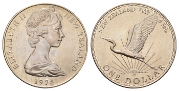 Новая Зеландия 1 доллар 1974 День Вайтанги (День Новой Зеландии) KM 45 медно-никель BU 4537-815