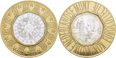 Австрия 5 евро 2006 250 лет со дня рождения Вольфганга Амадея Моцарта, Зальцбургский кафедральный собор KM 3131 серебро UNC 06-242-34