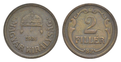 Венгрия 2 филлера 1926 KM 506 бронза 4632-351