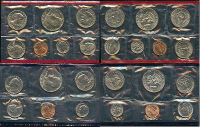 США официальные наборы из 13 монет 1981 D, S, Джон Кеннеди, Сьюзен Энтони KM MS 144   UNC  8-2-03-31