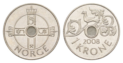 Норвегия 1 крона 2008 Харальд V (1991-) KM 462 медно-никель 4635-745