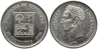 Венесуэла 50 сентимо 1985 Симон Боливар KM 41 никель 4549-353