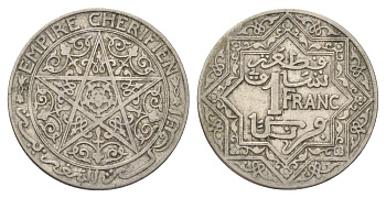 Марокко 1 франк 1921 Y 36 никель 4704-122