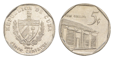 Куба 5 сентаво 2006 Casa Colonial KM 575.2, Schoen 713, JMA MC19 сталь плакированная никелем 4644-724