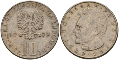 Польша 10 злотых 1977 Болеслав Прус Y 73 медно-никель 4159-731