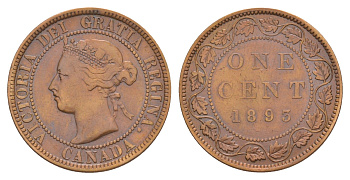 Канада 1 цент 1893 Виктория (1837-1901) KM 7 бронза 4637-125