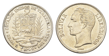 Венесуэла 1 боливар 1945 Y 22a серебро 4127-1541