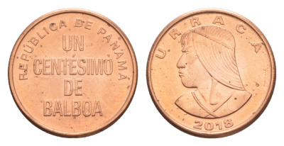 Панама 1 сентесимо 2018 Уррака KM 125 цинк плакированный медью UNC 4643-1235