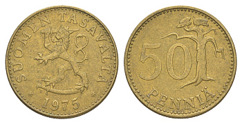 Финляндия 50 пенни 1975 KM 48 алюминиевая бронза 4525-457