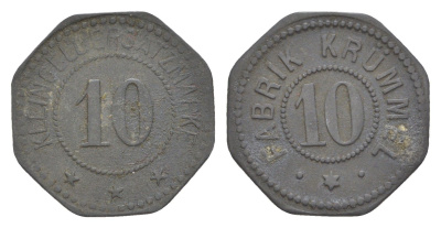 Крюммель 10 пфеннигов ND Fabrik Kr?mmel Men18 17531.2 цинк 4636-1132