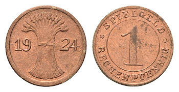 Германия игровой жетон в 1 рентенпфенниг 1924 диаметр 17 мм картон 4702-917