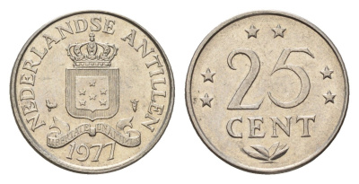 Нидерландские Антильские острова (Нидерландские Антилы) 25 центов 1977 KM 11 никель 4643-617