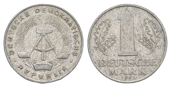 ГДР 1 марка 1962 A KM 13 алюминий 4538-546