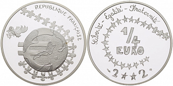 Франция 1 1/2 евро 2003 серия история транспорта, перелет Париж-Токио, самолет, гейша KM 1343 серебро PROOF 04-313-42