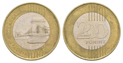 Венгрия 200 форинтов 2009 KM 826 биметалл 4633-534