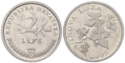 Хорватия 2 липы 2005 нечетный год KM 4 алюминий    4124-463