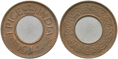 Британская Индия 1 пайс 1944 Георг VI (1936-1952) KM 533 бронза 33-1042