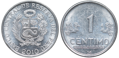 Перу 1 сентимо 2010 LIMA KM 303.4a алюминий aUNC 4189-1034