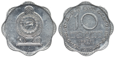 Шри-Ланка 10 центов 1978 KM 140 a алюминий 4118-833