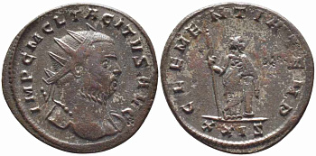 Римская Империя аврелианиан 276 Тацит CLEMENTIA TEMP Рим Good Very fine RIC 84 бронза, серебрение 1073-16-43
