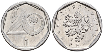 Словакия 20 геллеров 1997 b' KM 2.1 алюминий 4152-868