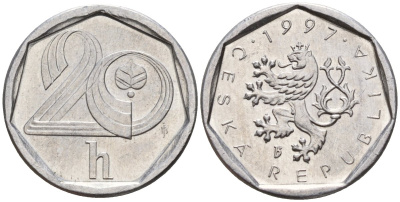 Словакия 20 геллеров 1997 b' KM 2.1 алюминий 4152-868