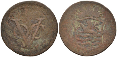 Нидерландская Восточная Индия, Зеландия (Zeeland) 1 дуит 1794 KM 159 медь 4577-124