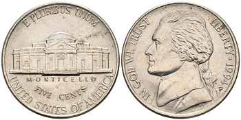 США 5 центов 1994 P, Джеферсон КМ А192 медно-никель 4573-146