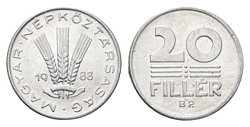 Венгрия 20 филлеров 1988 BP KM 573 алюминий 4668-145