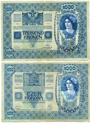 АВСТРИЯ 1000 КРОН 1902 2 ЯНВАРЯ 1902, СЕРИЯ 1176 Pick 8a бумага 7146-58-1-1