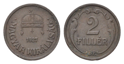Венгрия 2 филлера 1927 BP KM 506 бронза 4664-835