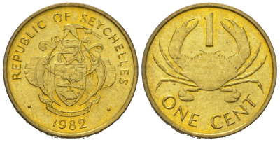 Сейшельские Острова (Сейшелы) 1 цент 1982 KM 46 латунь UNC 192-463