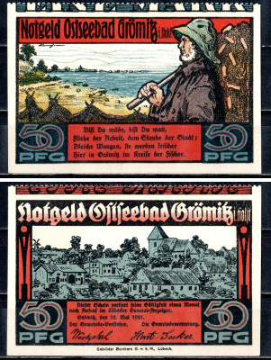 Грёмиц (Пруссия, Шлезвиг-Гольштейн) 50 пфеннигов 1921 7556-24-3-1