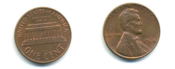 США 1 ЦЕНТ 1964 ЛИНКОЛЬН KM 201 медь цинк 76-569