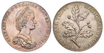 Великобритания медаль "национального фонда за выслугу лет с гравировкой А.Э. Кридланда" ND (1986) диаметр 39 мм, вес 25,1 гр серебро UNC 1088-6-22