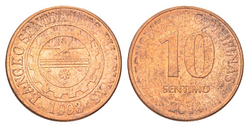 Филиппины 10 сентимо 2014 KM 270 сталь плакированная медью aUNC 4627-833