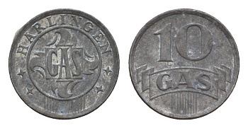 Нидерланды, Харлинген жетон на газ в 10 центов ND (1942) цинк UNC 4651-1234