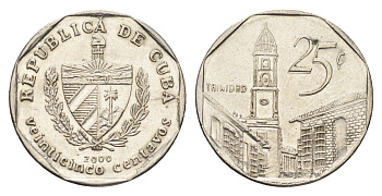 Куба 25 сентаво 2000 площадь в Тринидаде KM 577 сталь плакированная никелем aUNC 4663-846