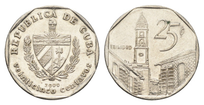 Куба 25 сентаво 2000 площадь в Тринидаде KM 577 сталь плакированная никелем aUNC 4663-846