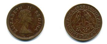 ЮАР 1/4 ПЕНСА 1955 57-346