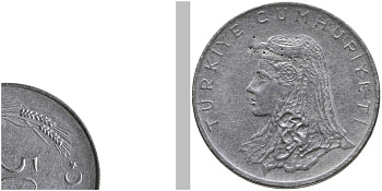 Турция 50 курушей 1973 Анатолийская невеста KM 899 нержавеющая сталь 4541-823