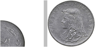 Турция 50 курушей 1973 Анатолийская невеста KM 899 нержавеющая сталь 4541-823