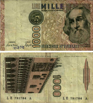 Италия 1000 лир 1982 Дворец дожеи?, Марко Поло Pick 109b 7484-34-1