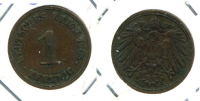 ГЕРМАНИЯ 1 ПФЕННИГ 1905 D KM 10, J.10 медь 701-232